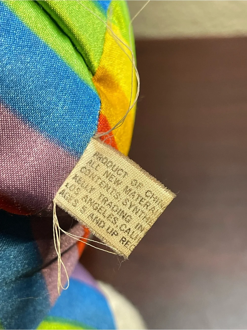 Rainbow Striped Clown Bear Costume Plush Used